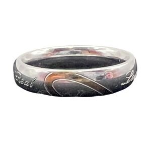 Jeulia Two Tone Heart Titanium Steel Women's Band Ring Love Real Size 6